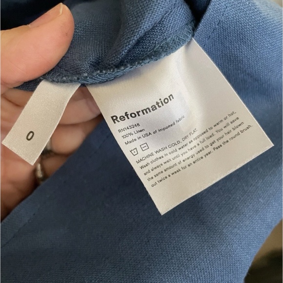 Reformation Yucca linen two piece in blue size 0 - Picture 11 of 12